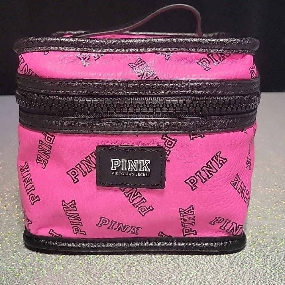 RARE HTF Pink Monogram Vintage Train/ Makeup/ Cosmetic Case/ Box